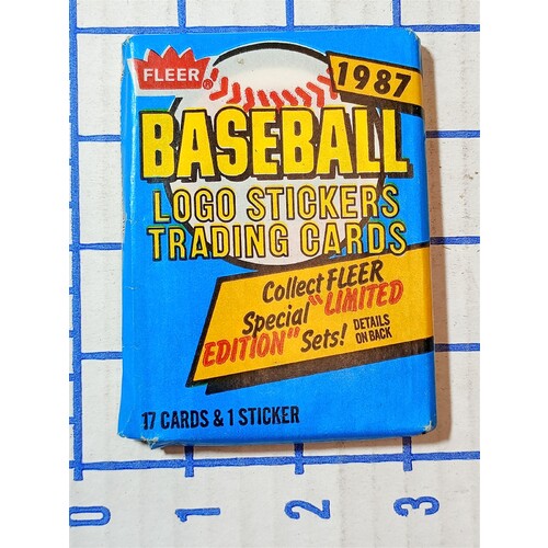1987 Fleer Baseball Wax Pack - Open - incomplete 