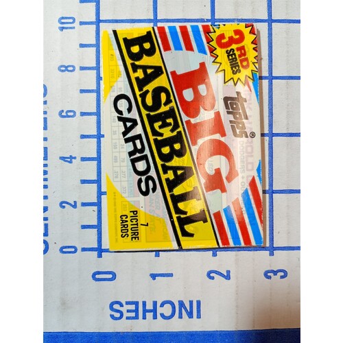 1988 Topps Big Baseball Cards 3rd Series, Sealed vintage 7 card pack