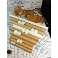 Brown & White Shipping Tubes - Assortment Lot - Various Sizes - 1.5" - 3" Dia.