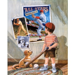 (16 x 20) Art Print J1141 BOB BATES - BASEBALL