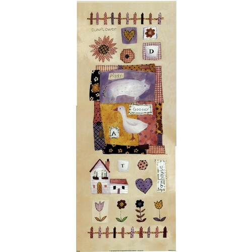 (8 x 20) Art Print VB0605 Vicki Bowman Whimsical Barnyard Animals