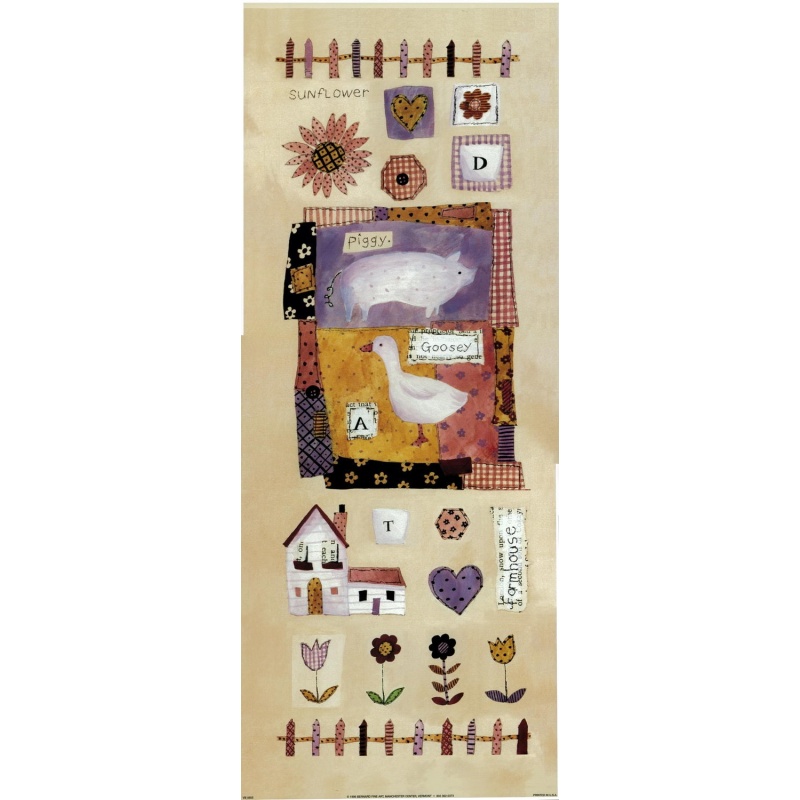 Lot of 2 (8 x 20) Art Print VB0605 Vicki Bowman - Whimsical Barnyard Animals