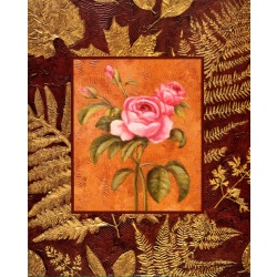 (16 x 20) Art Print DL0377 DEBRA LAKE - Rose on Golden Leaves