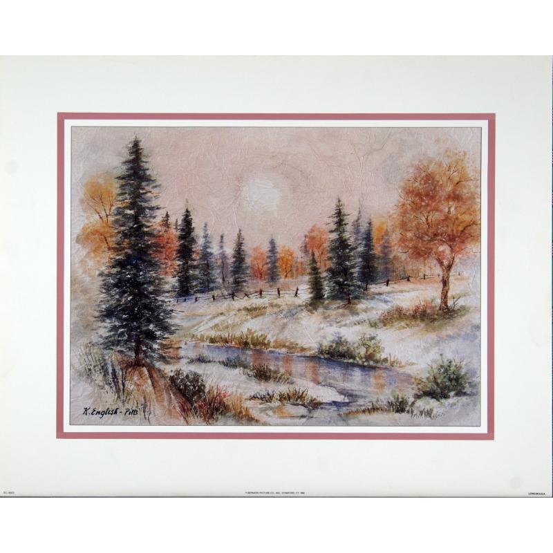 (16 x 20) Art Print SC4003 K. English-Pitts Winter Landscape Scene