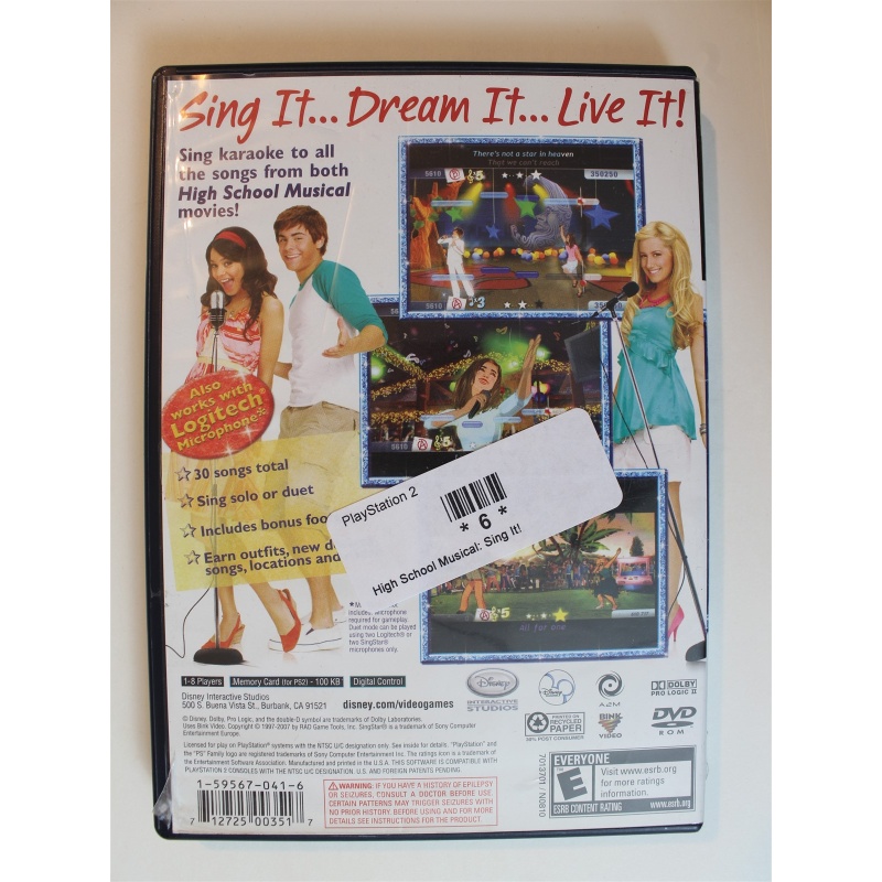 High School Musical: Sing It! #6 (PlayStation 2, 2007)