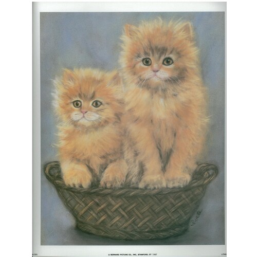 (9 x 11) Art Print AN1050 Ivete Kittens in a Basket