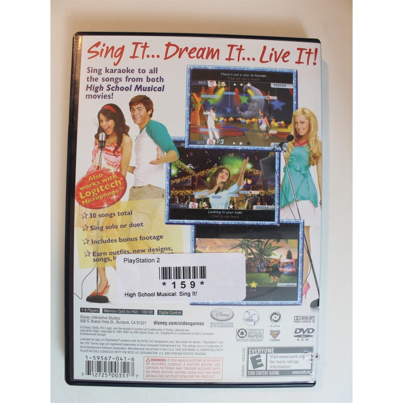 High School Musical: Sing It! #159 (PlayStation 2, 2007)