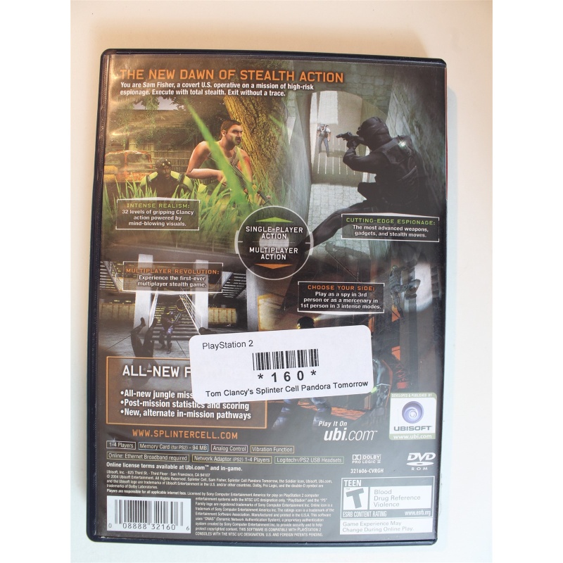Tom Clancys Splinter Cell Pandora Tomorrow #160 (PlayStation 2, 2004)