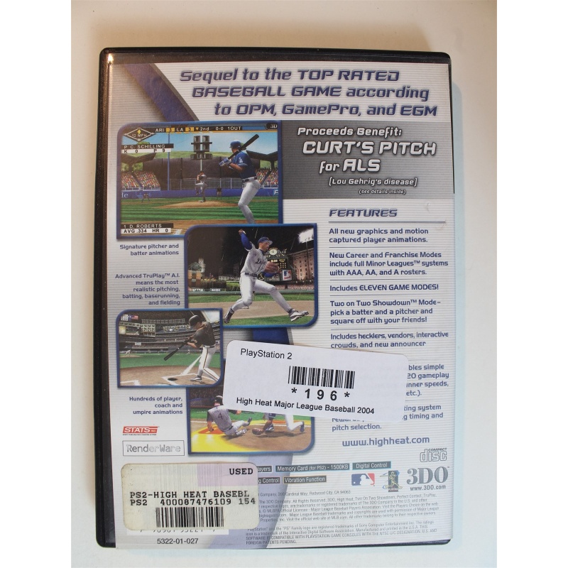 High Heat Major League Baseball 2004 #196 (PlayStation 2, 2003)