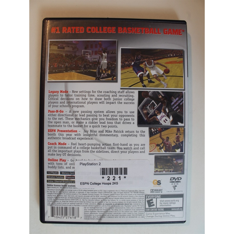 ESPN College Hoops 2K5 #221 (PlayStation 2, 2004)