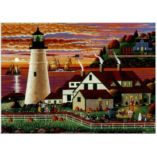 (5 x 7) Art Print HE0002 Heronim Fall Lighthouse