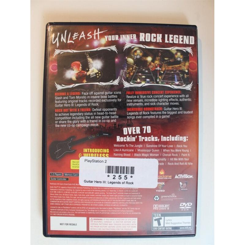 Guitar Hero III: Legends of Rock #255 (PlayStation 2, 2007)
