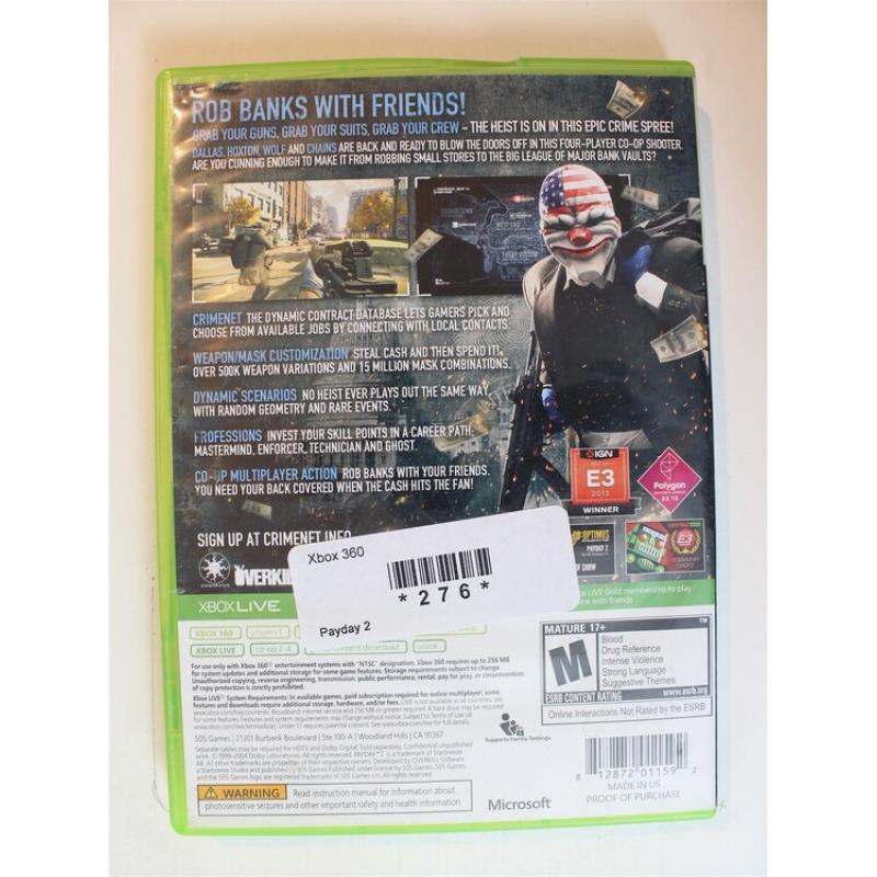 Payday 2 #276 (Xbox 360, 2013)