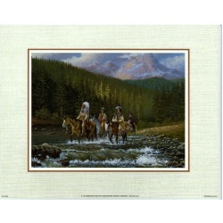 Lot of 5 (8 x 10) Art Print SC4090 John French - Indians on Horesback in Creek