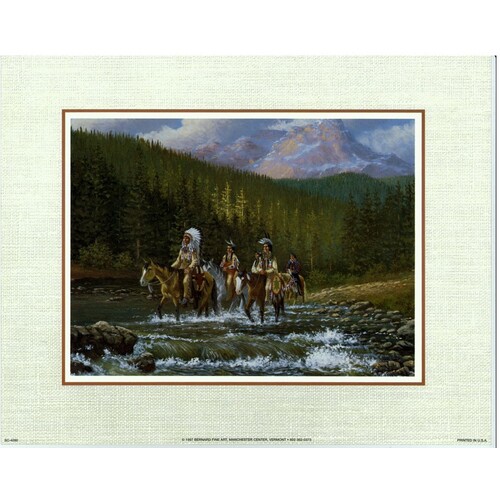 (8 x 10) Art Print SC4090 John French Indians on Horesback in Creek