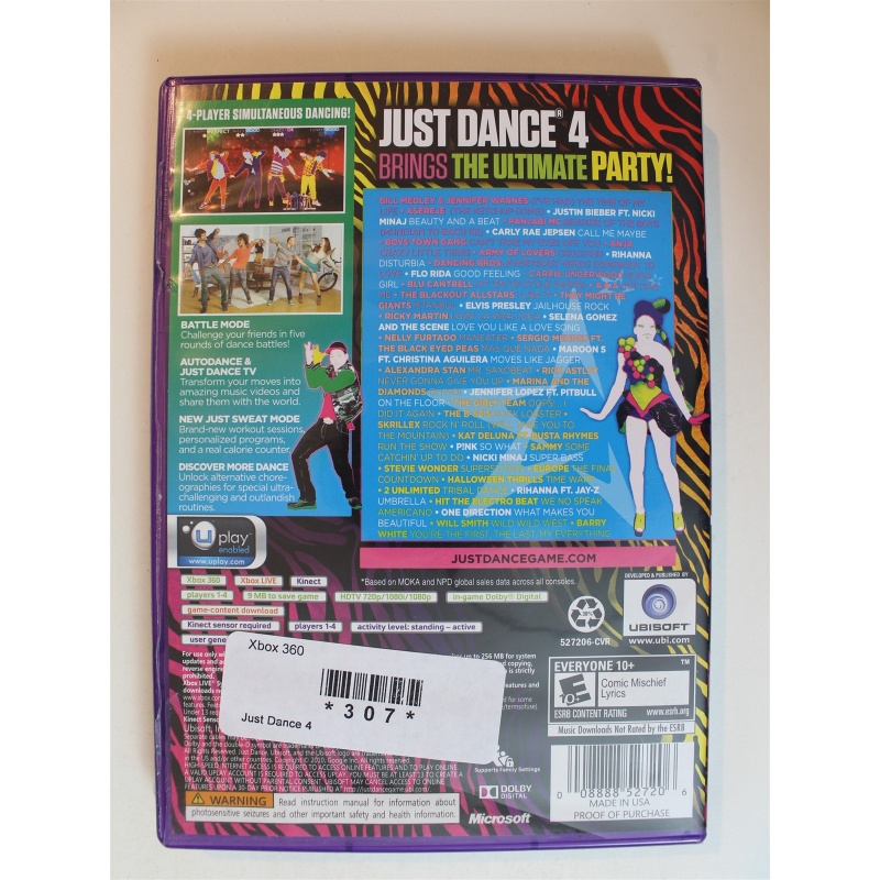 Just Dance 4 #307 (Xbox 360, 2012)