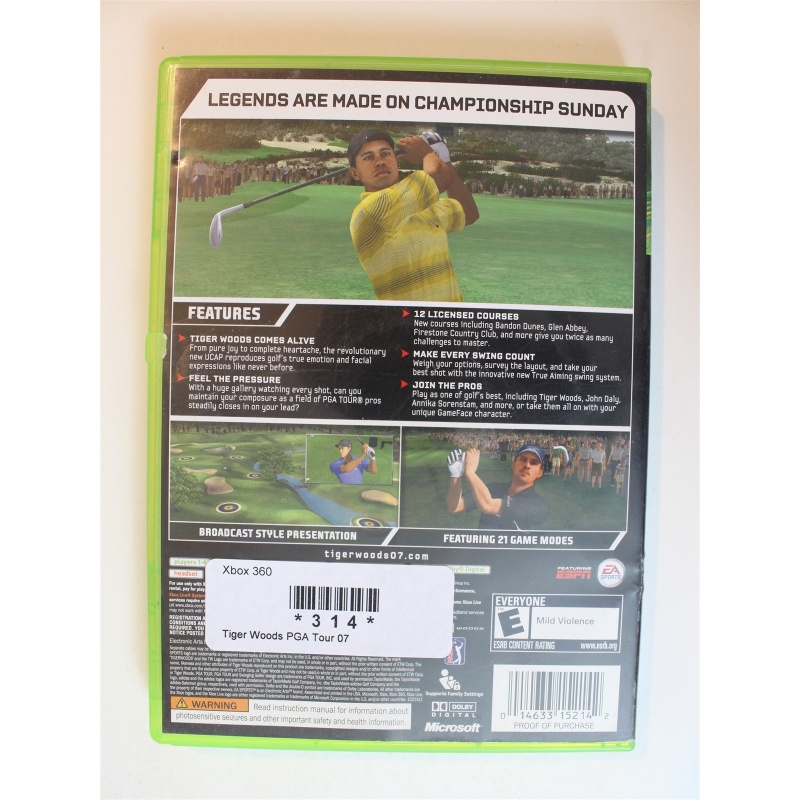Tiger Woods PGA Tour 07 #314 (Xbox 360, 2006)