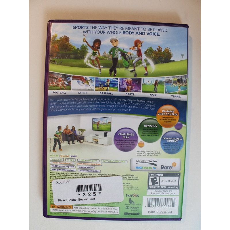 Kinect Sports: Season Two #325 (Xbox 360, 2011)