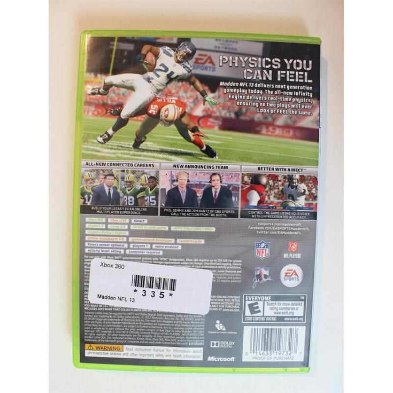 Madden NFL 13 #335 (Xbox 360, 2012)