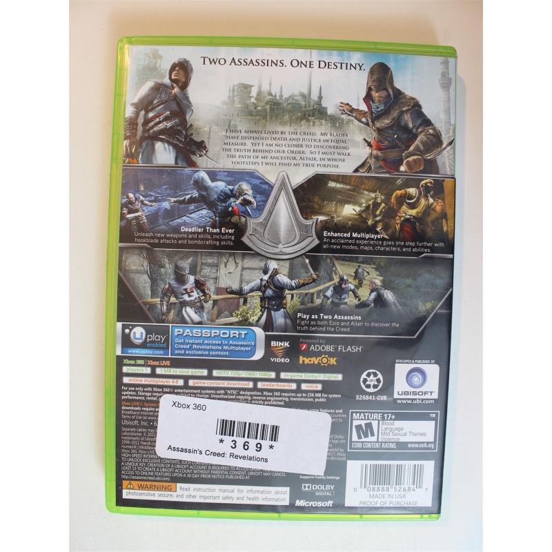 Assassins Creed: Revelations #369 (Xbox 360, 2011)