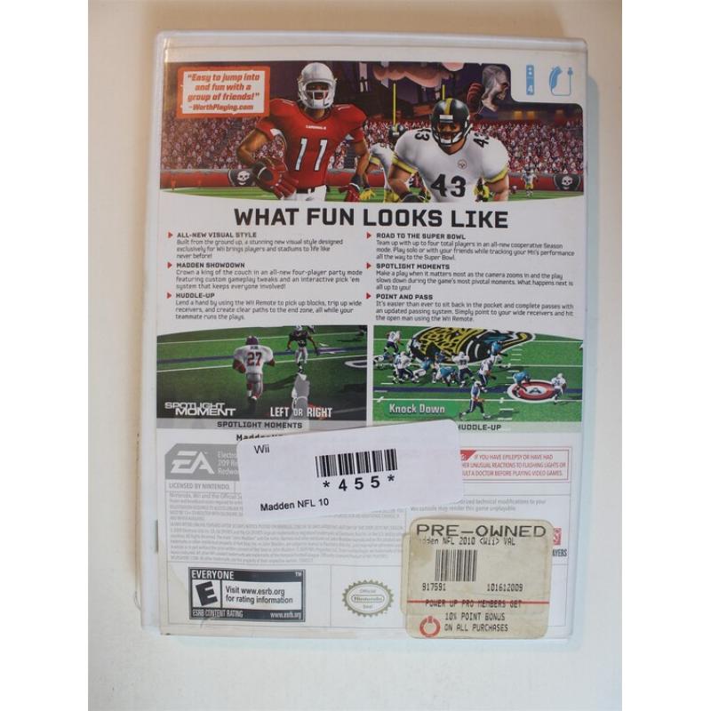 Madden NFL 10 #455 (Wii, 2009)