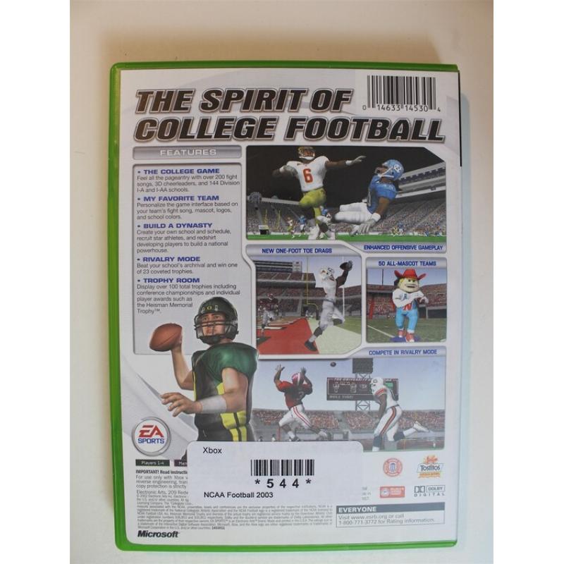 NCAA Football 2003 #544 (Xbox, 2002)