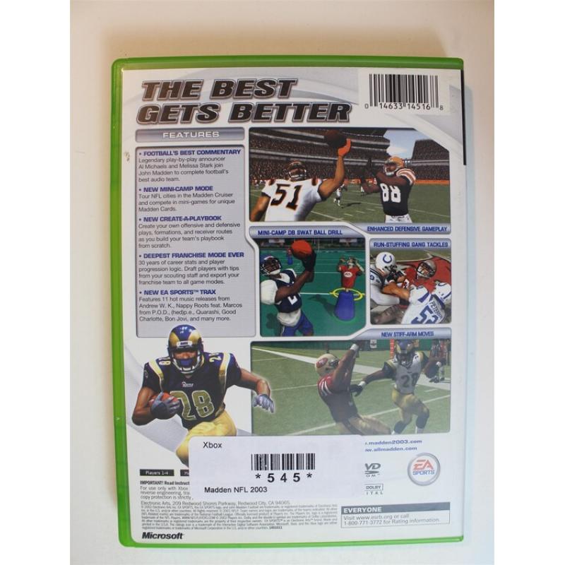 Madden NFL 2003 #545 (Xbox, 2002)