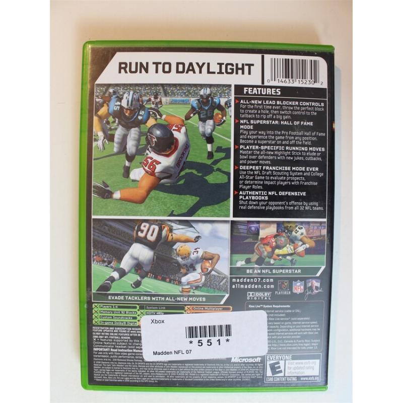 Madden NFL 07 #551 (Xbox, 2006)