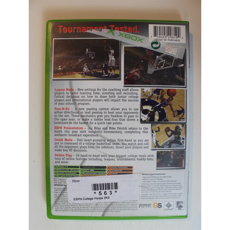 ESPN College Hoops 2K5 #563 (Xbox, 2004)