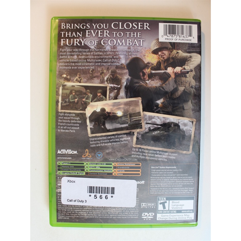 Call of Duty 3 #566 (Xbox, 2006)