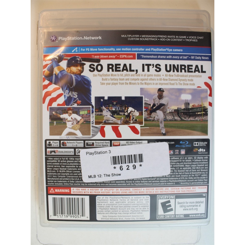 MLB 12: The Show #629 (PlayStation 3, 2012)