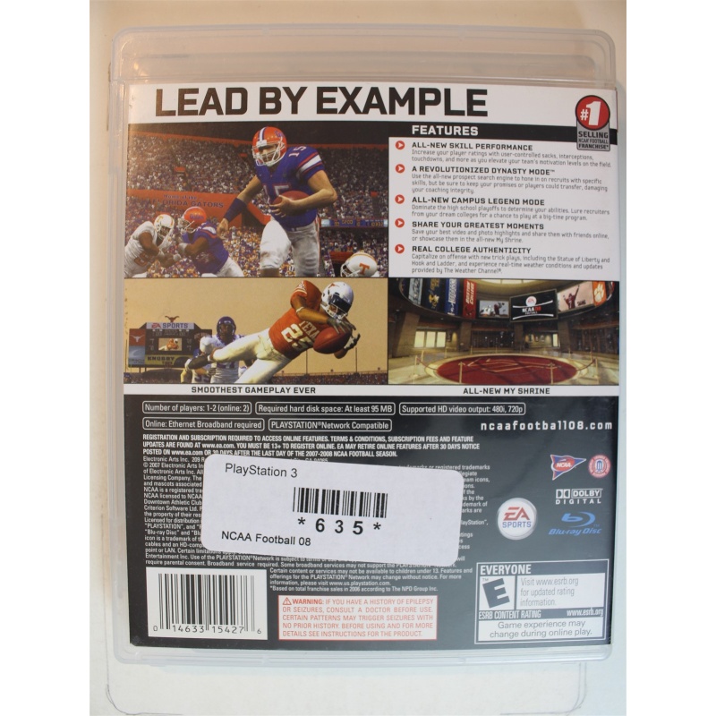 NCAA Football 08 #635 (PlayStation 3, 2007)