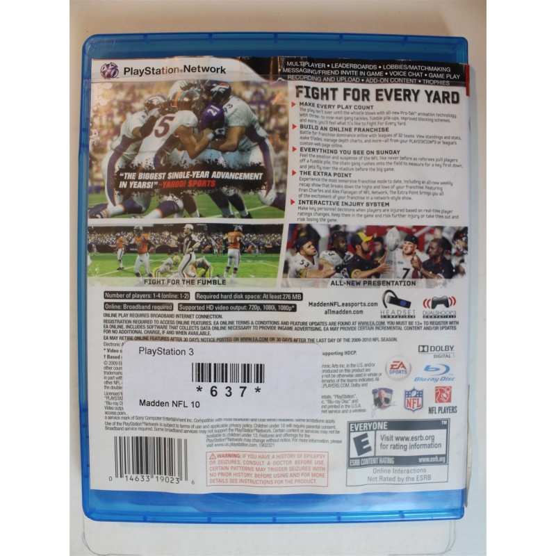 Madden NFL 10 #637 (PlayStation 3, 2009)