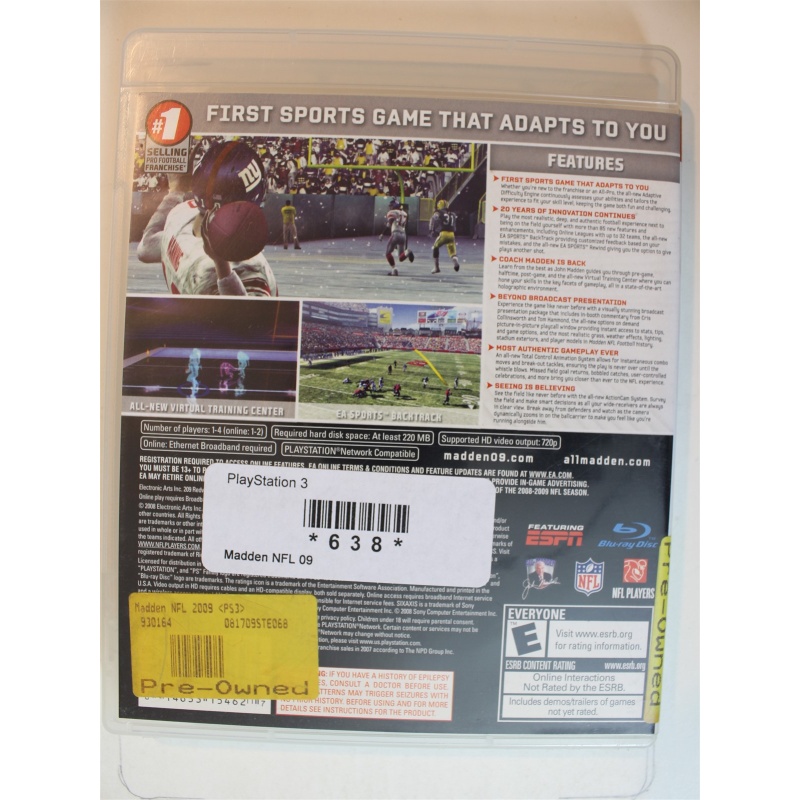 Madden NFL 09 #638 (PlayStation 3, 2008)