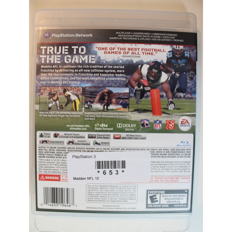 Madden NFL 12 #653 (PlayStation 3, 2011)