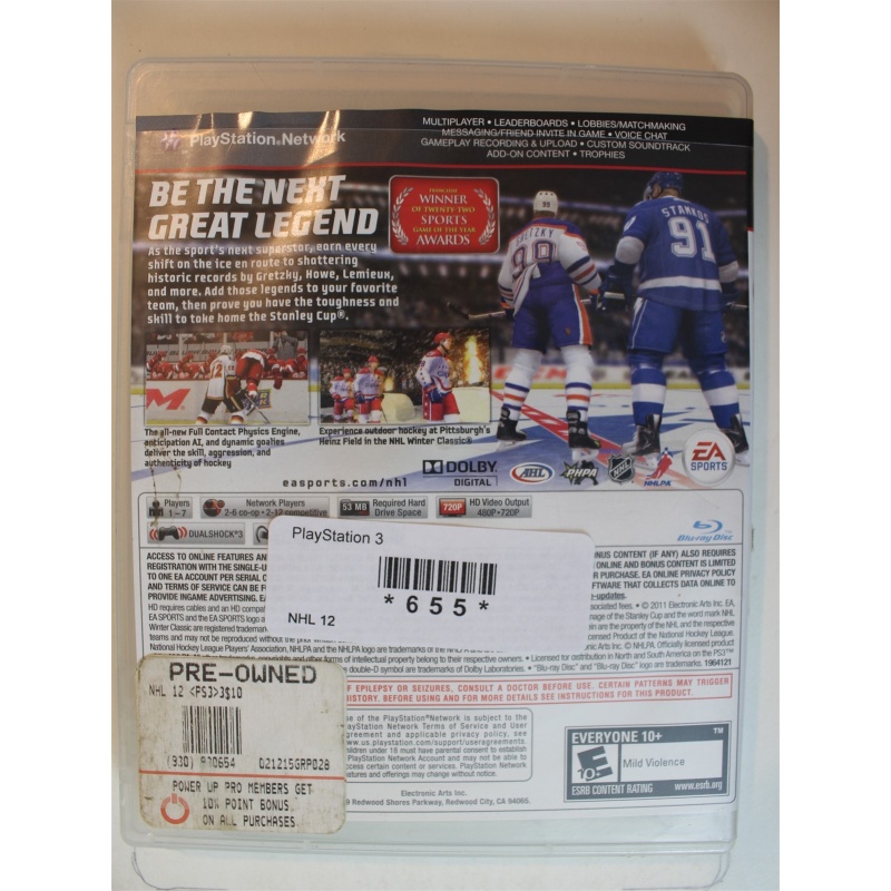 NHL 12 #655 (PlayStation 3, 2011)