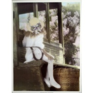 (17 x 21) Art Print PH213 Kathleen Francour - Little girl sitting on a bench