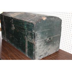 Green Wooden Dome Top Trunk - 35 x 17 x 18.75 