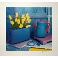 (20 x 20) Art Print LB0301 Applejack Art Partners - Flowers in toaster with teapot