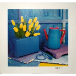 (20 x 20) Art Print LB0301 Applejack Art Partners - Flowers in toaster with teapot