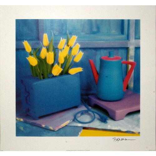 (20 x 20) Art Print LB0301 Applejack Art Partners Flowers in toaster with teapot