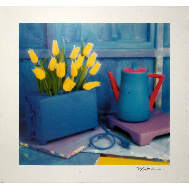 (20 x 20) Art Print LB0301 Applejack Art Partners - Flowers in toaster with teapot