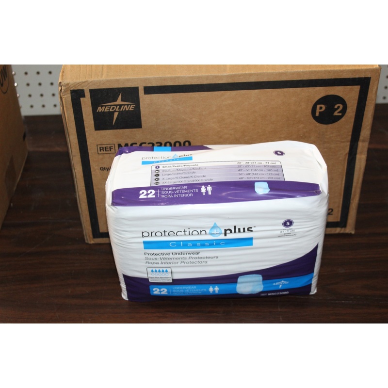 Medline Protection Plus Classic Protective Underwear Small - 22/Package MSC23000
