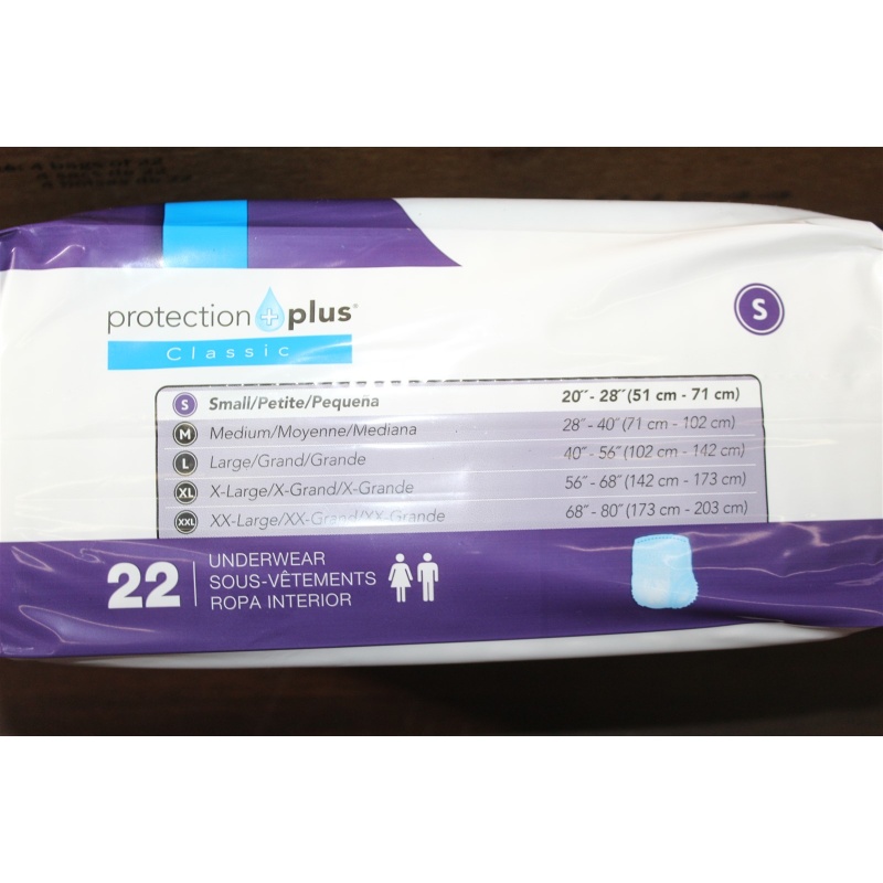 Medline Protection Plus Classic Protective Underwear Small - 22/Package MSC23000