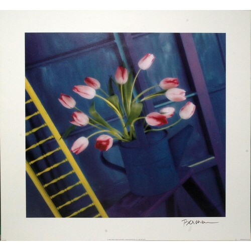 (20 x 20) Art Print LB0302 Applejack Art Partners Tulips in a teapot