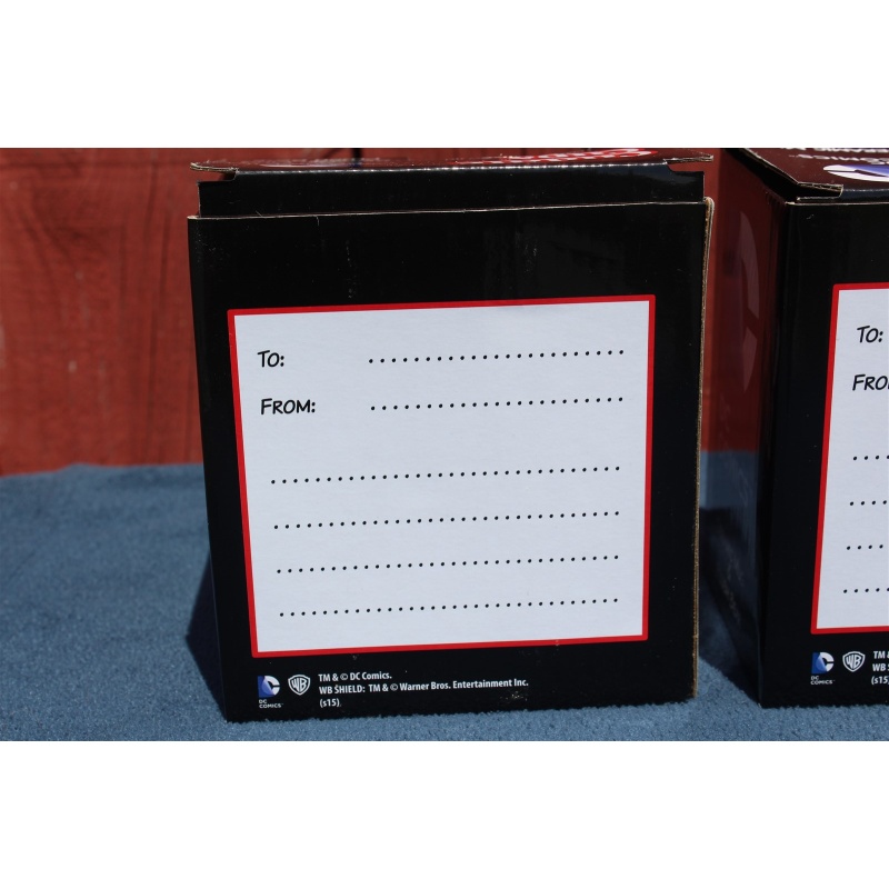 Lot of 3 DC Comics Ceramic Cuddle Cup, Mug, Tiny Plush Bear - Superman - Batman