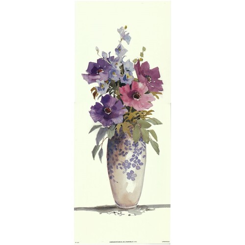 (8 x 20) Art Print PP2337 L. CHANG Flowers in Decorative Vase