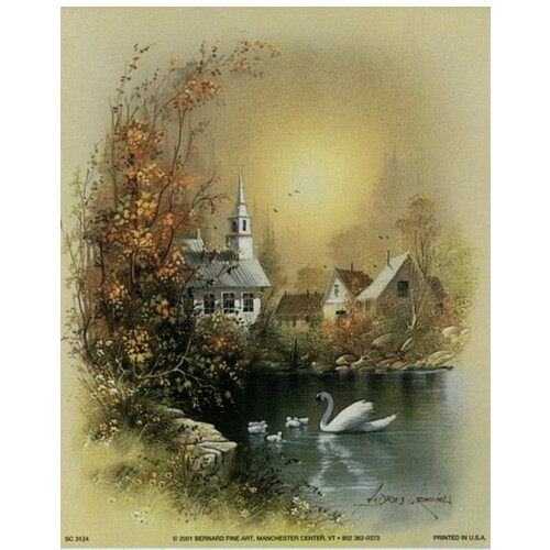 (4 x 5) Art Print SC3124 Andres Orpinas Swans swimming