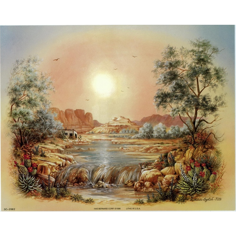 Lot of 5 (8 x 10) Art Print SC3982 Kathleen English-Pitts - River in the desert II