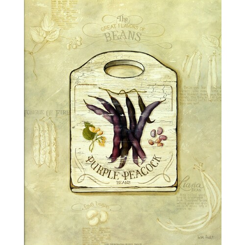 (16 x 20) Art Print LA0326 Lisa Audit Purple Peacock Beans